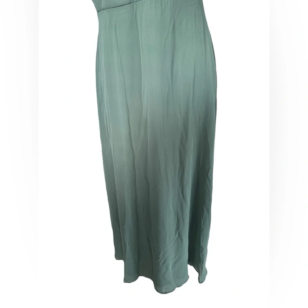 Birdy Grey Spence Chiffon Bridesmaid Dress Sage Long Sage with Pockets Medium - Picture 11 of 14